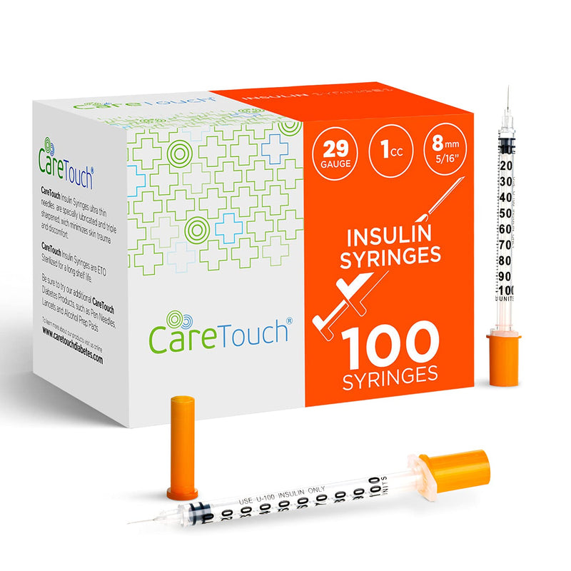 [Australia] - Care Touch Insulin Syringes | 29g 5/16" - 8 mm 1 cc (Pack of 100) 