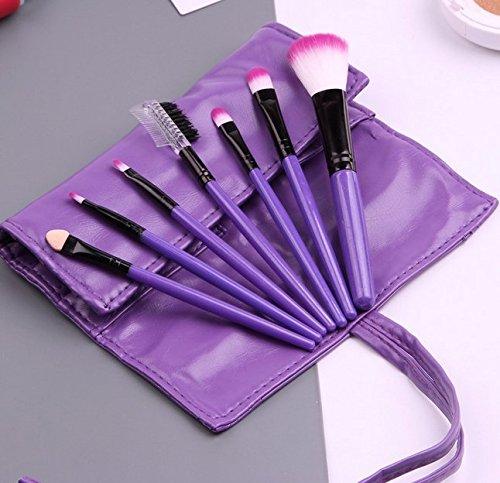[Australia] - WOIWO 7PCS Premium Makeup Brush Set Foundation EyeShadow Powder Makeup Brush Tools (Purple) 