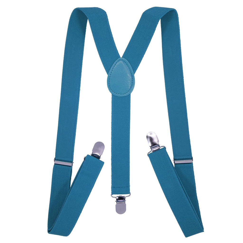 [Australia] - Men's Suspenders - 1" Width Adjustable Straps - Stylish Y Back Style by SEEMAVI Aqua 