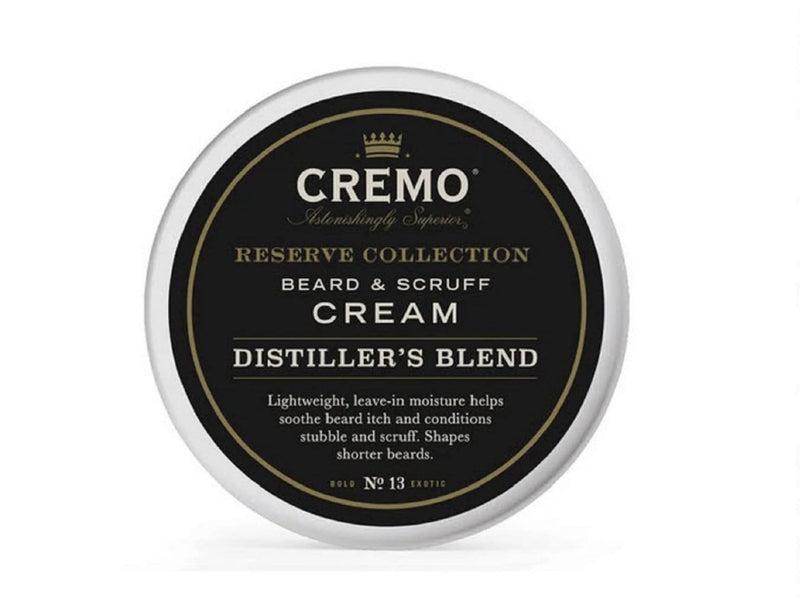 [Australia] - Cremo Beard & Scruff Cream, Distiller's Blend (Reserve Collection), 4 oz - Soothe Beard Itch, Condition and Offer Light-Hold Styling for Stubble and Scruff (Product Packaging May Vary) 