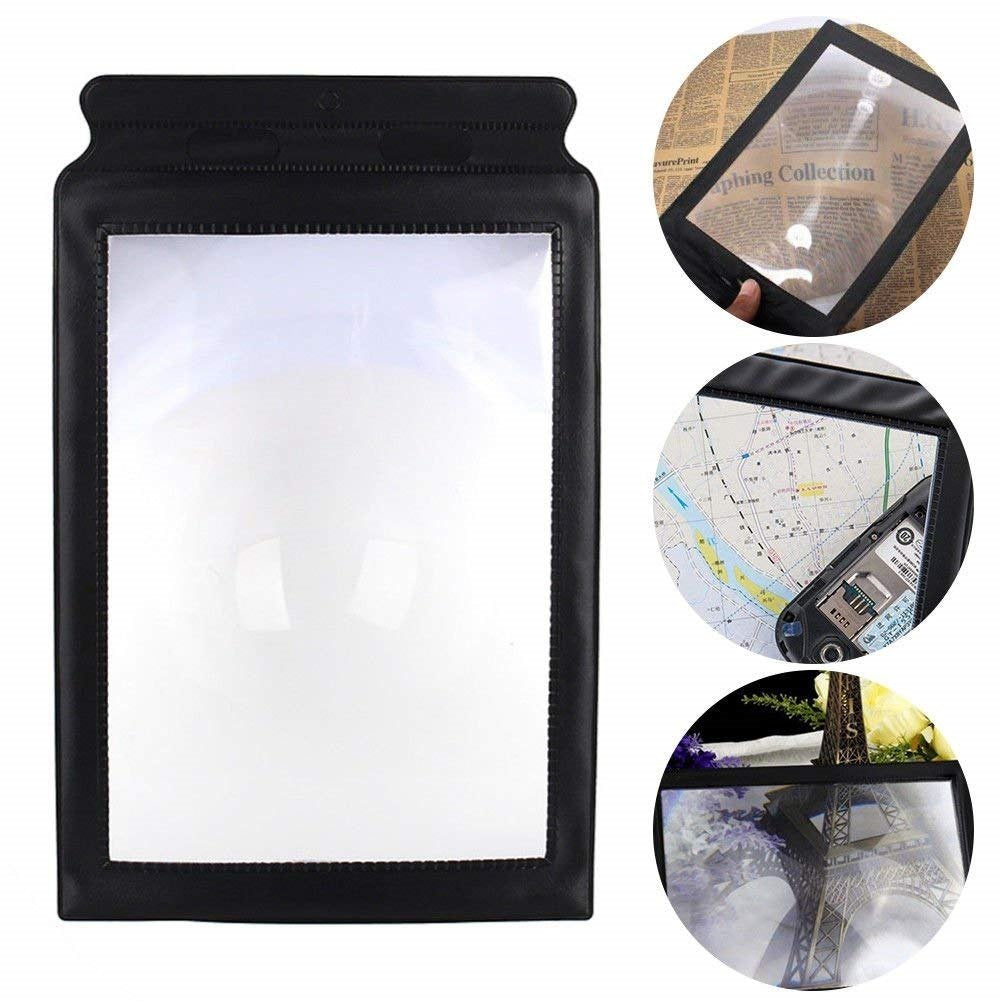 [Australia] - Valuu A4 Magnifier Full Page Reading Magnifier 3X Magnifying Power Large Sheet Magnifying Glass Reading Aid Lens Fresnel for Books Menus Newspapers Improve Elderly Poor Eyesight for The Elderly Gift 