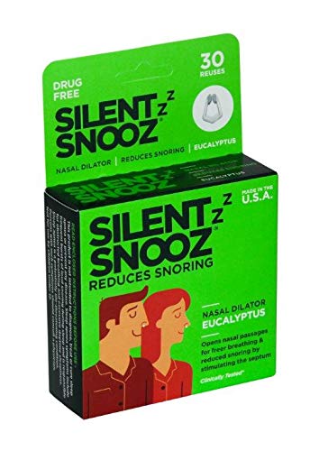 [Australia] - Silent SNOOZ Nasal Dilator Anti-Snore Device - Reusable Eucalyptus Scented Nose Vent Designed to Stop Snoring (30 Uses) 