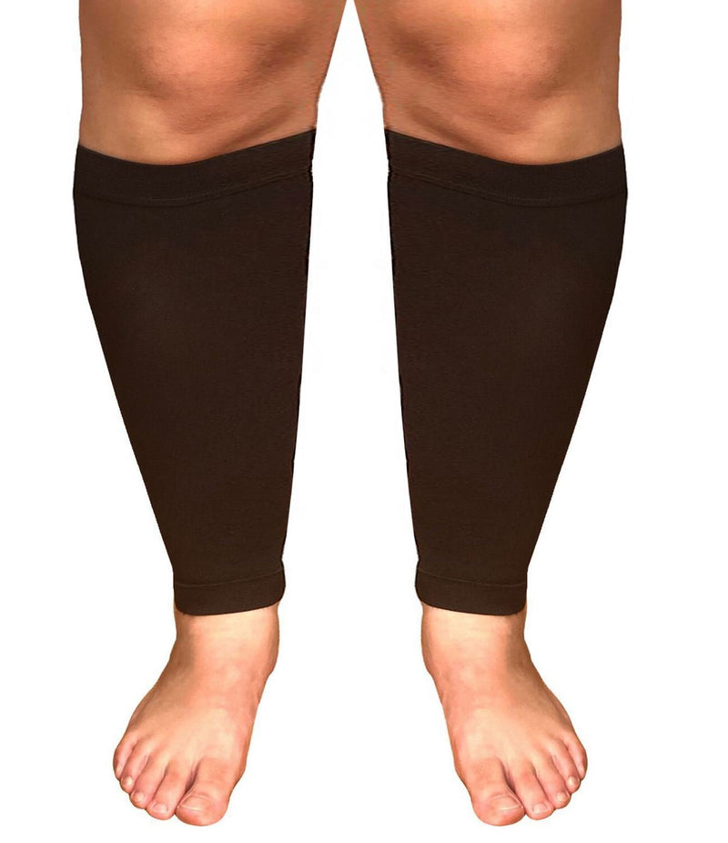 [Australia] - Runee Extra Wide Calf Compression Sleeve - Leg Support for Wide Calves, Compression Sleeve for Calf Pain & Shin Splint, Relief Swelling, Varicose Veins, DVT (Black) Black 