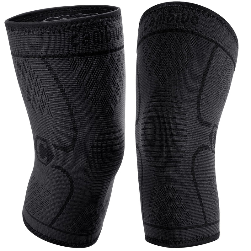 [Australia] - CAMBIVO 2 Pack Knee Brace, Knee Compression Sleeve Support for Men and Women, Knee Pads for Running, Hiking, Meniscus Tear, Arthritis, Joint Pain Relief Medium Black 