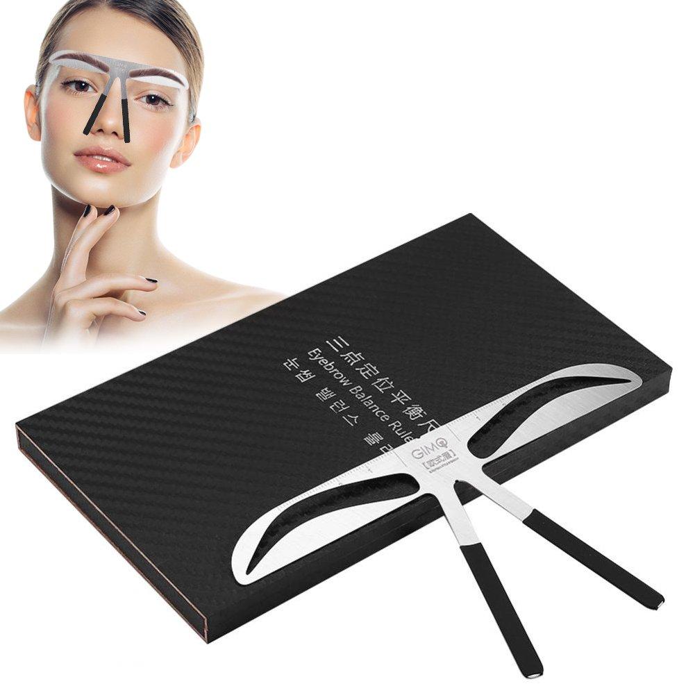 [Australia] - Eyebrow Shaping Stencil Kit Eyebrow Ruler Permanent Tattoo Makeup Stencil Shaper Extension Three-point positioning design Ruler Shape Stencil Stainless Steel Makeup Tool (European Style Eyebrow European Style Eyebrow 