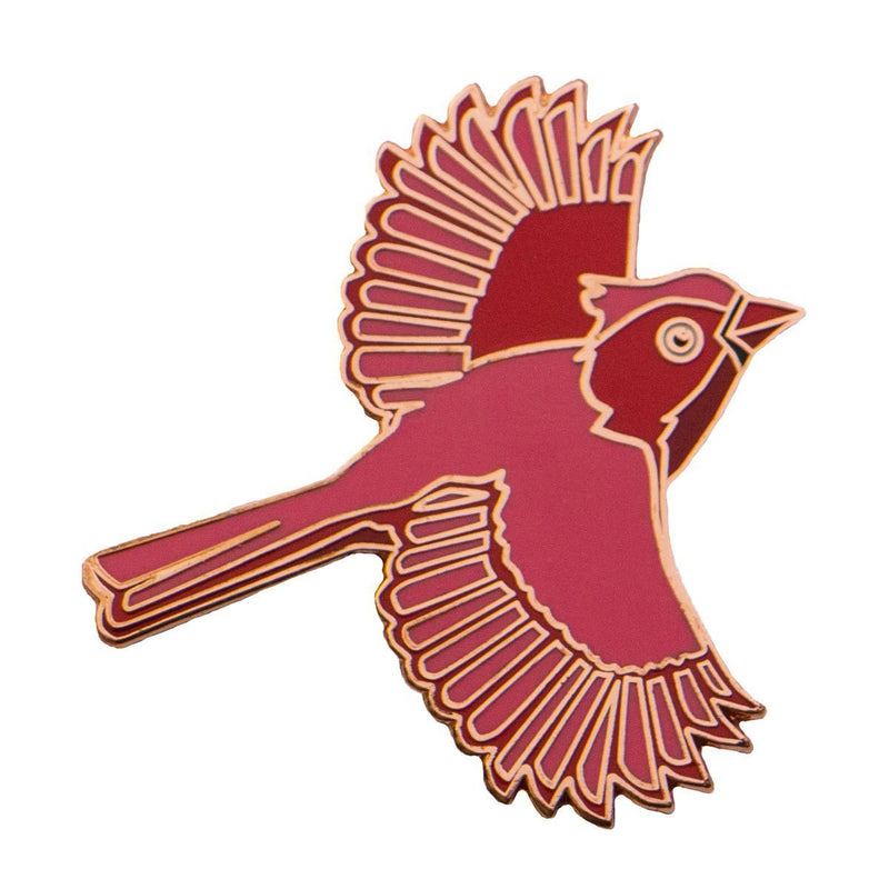 [Australia] - Dark Spark Decals Cardinal Bird in Flight 1.75" Enamel Pin - Great Gift 
