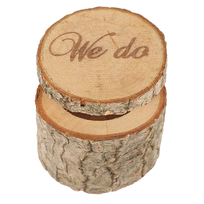 [Australia] - Wooden Printed We do Shabby Chic Wedding Ring Holder Bearer Box Rustic Ring Box 