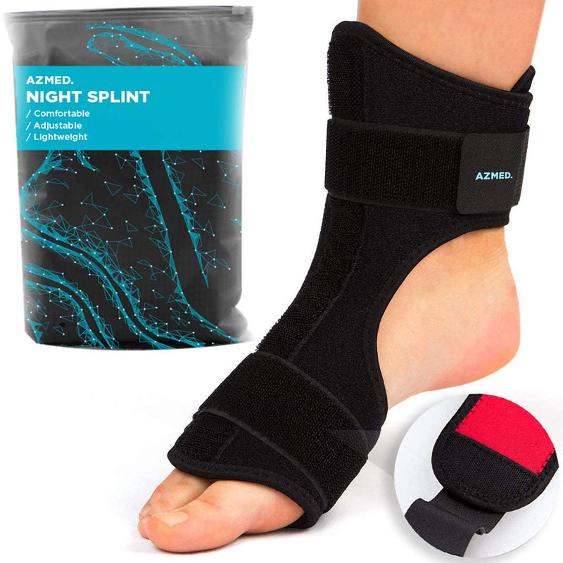 [Australia] - AZMED 2020 Plantar Fasciitis Night Splint [Lightweight & Breathable], Adjustable Foot Drop Brace, Heel, Ankle & Achilles Tendonitis Relief, Arch Pain Support, Easy to Wear, Fits Most Feet Types, Black 