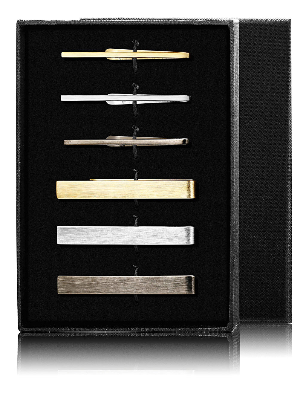 [Australia] - FIBO STEEL 10 Pcs Tie Clips Bar Pinch Clip for Men Wedding Business Tie Bar Clip with Box B: Style 1 