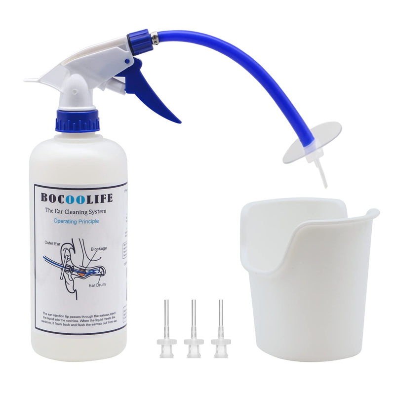 [Australia] - BOCOOLIFE Earwax Removal, Ear Cleaning Kit, Ear Washer Irrigation Flushing Kit, Ear Basin & 3 Ear Tips, Easy to Operate, Safe and Effective to Clean Ear Built Up Wax of All Ages 