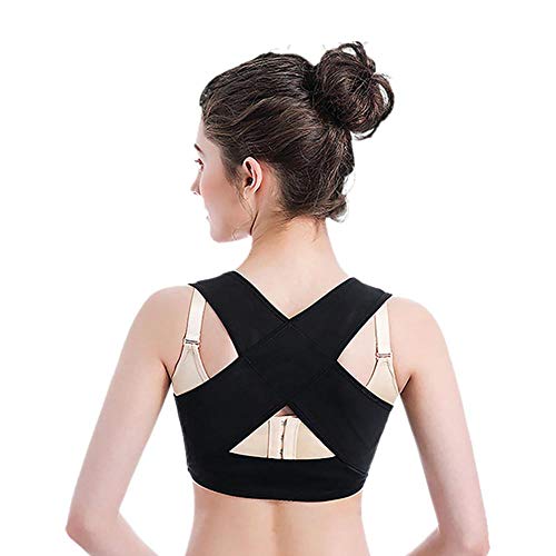 [Australia] - Chest Breast Support Belt Women Posture Corrector Humpback Correct Posture Corset Bra Posture Shape Corrector(XL-Black) XL Black 