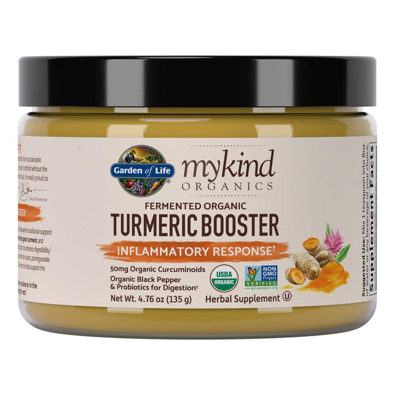 [Australia] - Garden of Life mykind Organics Turmeric Booster Inflammatory Response Powder - 30 Servings, 50mg Curcumin (95% Curcuminoids) & Probiotics, Organic Non-GMO Vegan & Gluten Free Herbal Supplements 