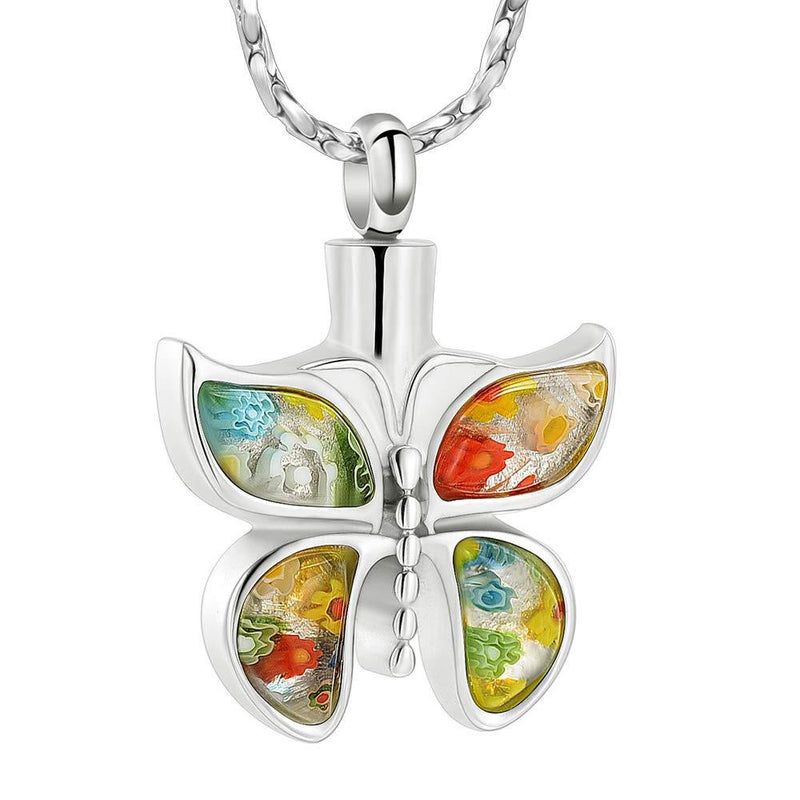 [Australia] - Imrsanl Cremation Jewelry Butterfly Urn Necklace for Beloved's Ashes Keepsake Memorial Jewelry for Pet's Ashes Pendant Silver 