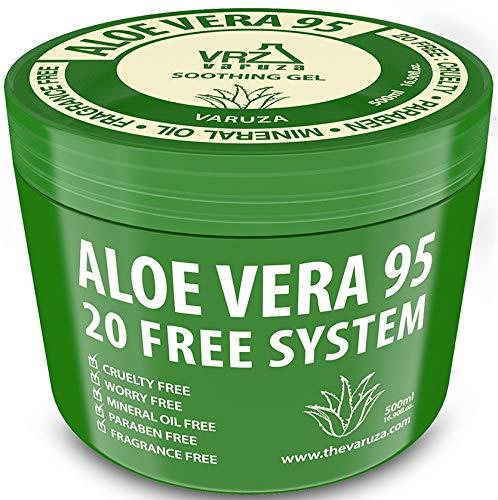 [Australia] - [Varuza] 16.9 fl. oz. Aloe Vera Gel 95 - Urgent Skin Solution For Acne, Sunburn, Rashes, Eczema, Itchy, Razor Bumps - Hypoallergenic Skin Care 16.9 Ounce (500ML) 