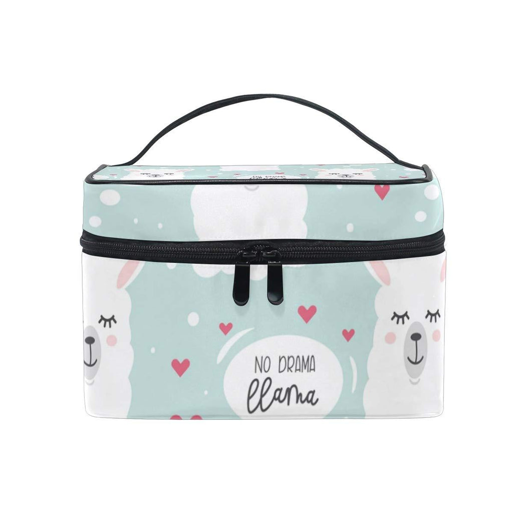 [Australia] - OREZI No Drama Llama Travel Makeup Case Cosmetic Bag for Girl Women, Large Capacity and Adjustable Makeup Bags Travel Waterproof Toiletry Bag Accessories Organizer cute llama 