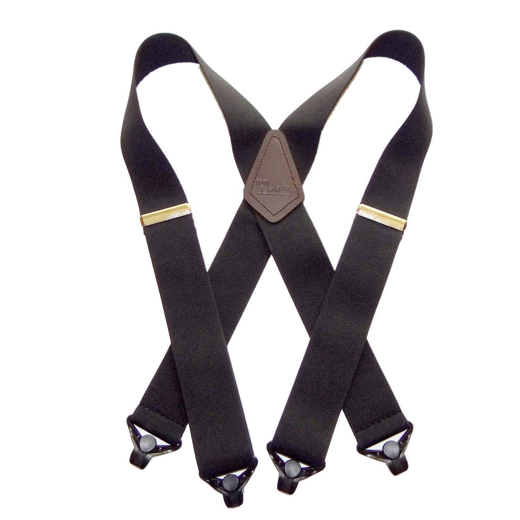 [Australia] - HoldUp 2" wide black Ski-Up Suspenders with Black Jumbo Gripper Clasp 