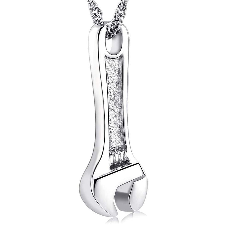 [Australia] - shajwo Cremation Jewelry for Ashes Stainless Steel Wrench Hammer Urn Pendant Locket Keepsake Memorial Necklace for Human Ashes Holder for Women Men 