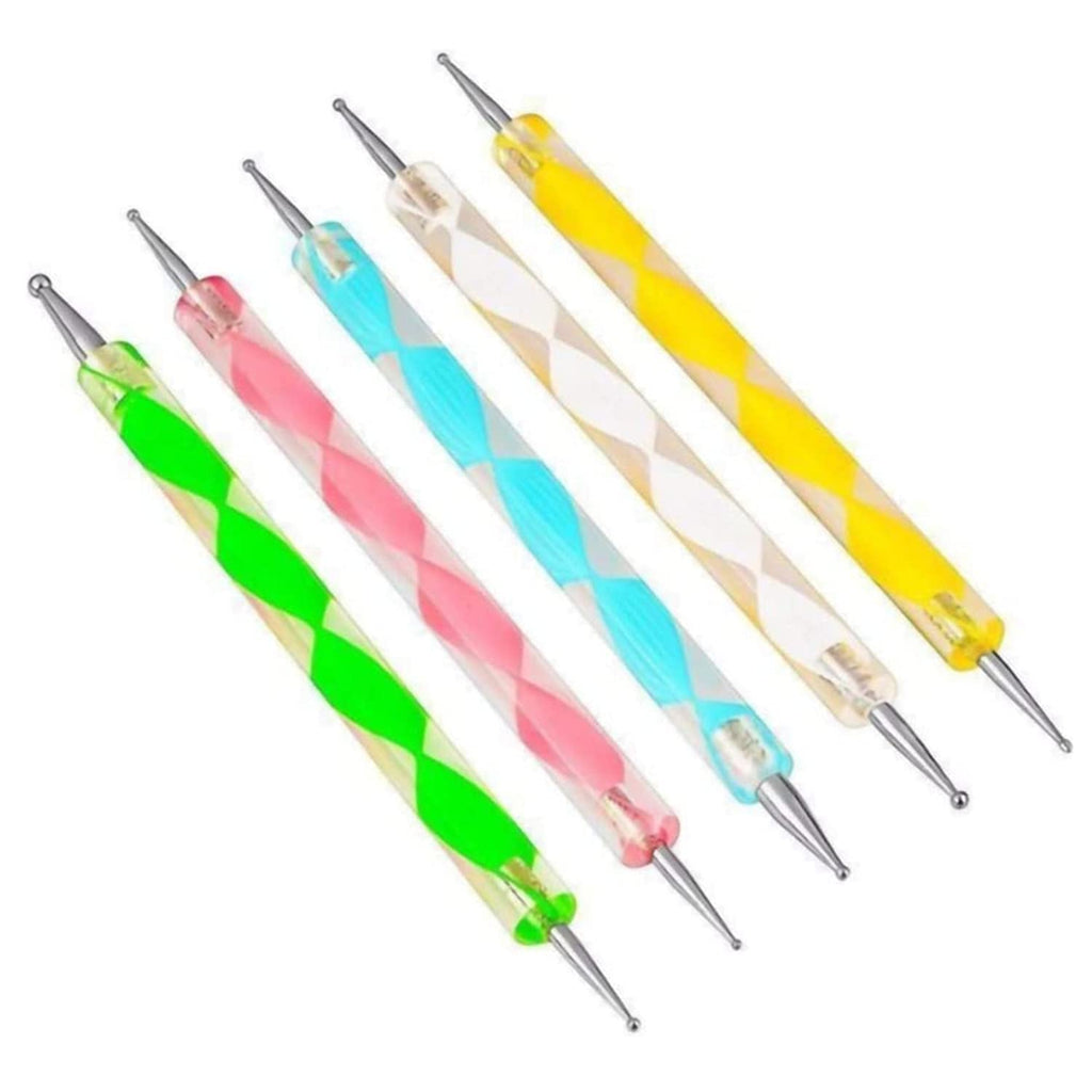 [Australia] - JSDOIN 5 pc 2 Way Dotting Pen Tool Nail Art Tip Dot Paint Manicure kit 