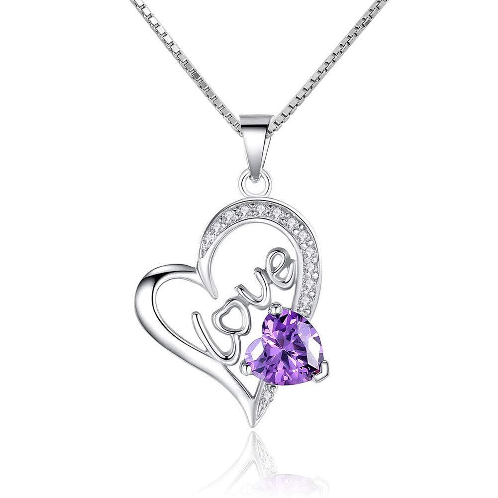 [Australia] - Infinite Memories 925 Sterling Silver Necklace Love Heart Pendant Valentine Gift for Womens Girlfriends Wife Heart Love 1 