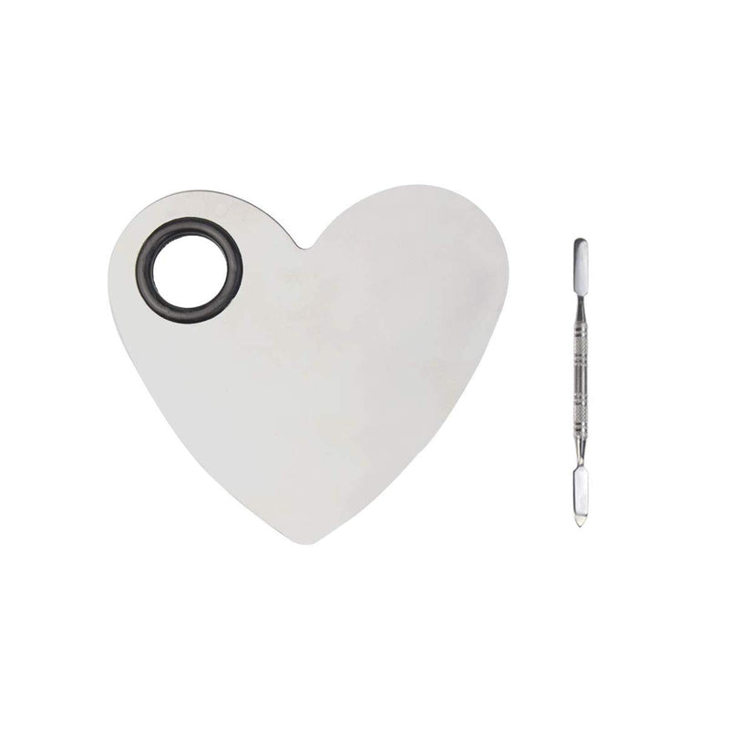 [Australia] - obmwang Stainless Steel Heart Shaped Makeup Palette Spatula - Makeup Artist Makeup Enthusiast Tools for Blending Cosmetic Foundation Shades 