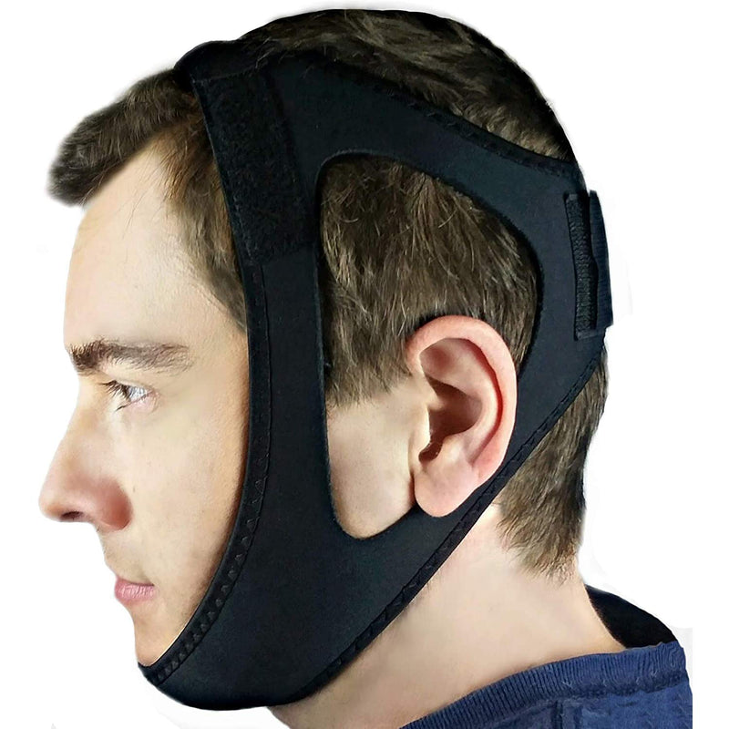 [Australia] - Anti Snore Chin Strap - Adjustable Anti Snoring Device for Men, Women, CPAP Users, Open Mouth Breathers. Stop Snoring Sleep Aid Solution. Consider Using w/Snore Eliminator Pro or Bruxism Mouthpiece 