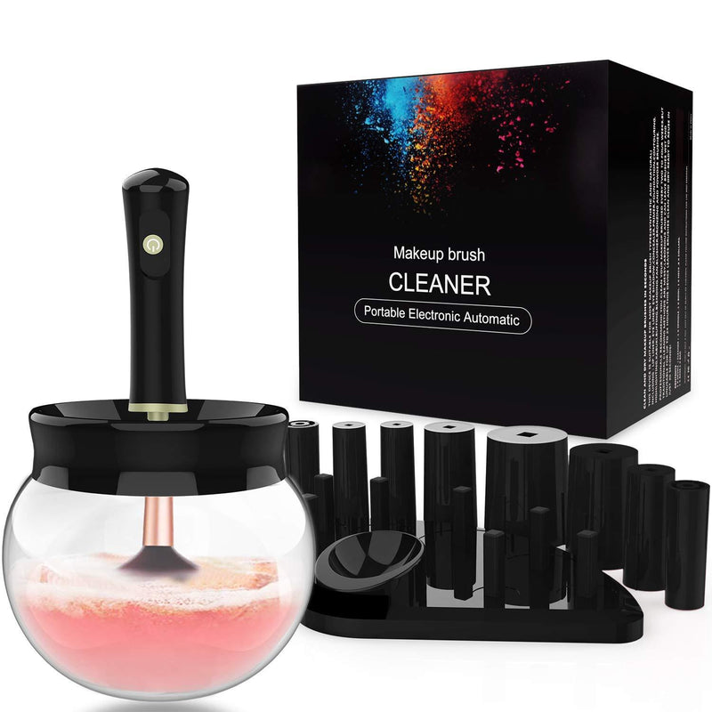 [Australia] - Premium Makeup Brush Cleaner Dryer Super-Fast Electric Brush Cleaner Machine Automatic Brush Cleaner Spinner Makeup Brush Tools (Black) 