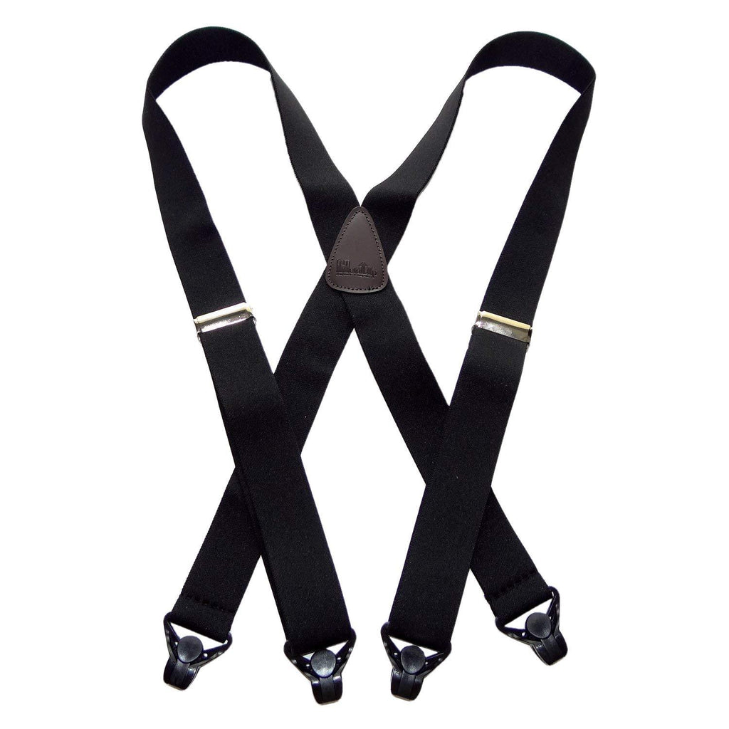 [Australia] - HoldUp Brand Classic Series Basic Black Suspenders with Black Gripper Clasp 