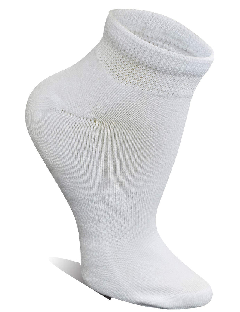 [Australia] - Yomandamor 5 Pairs Womens Cotton Diabetic Low Cut Socks with Seamless Toe 9-11 5 Pairs White 