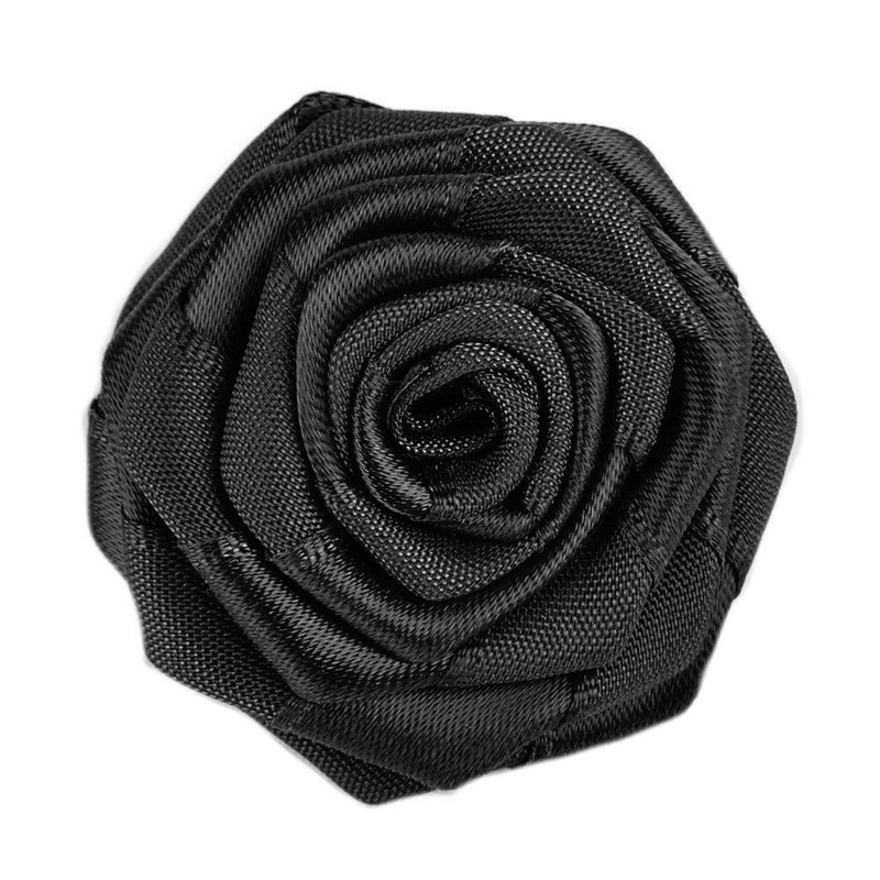 [Australia] - Umo Lorenzo Lapel Pins for Men - Flower Pin Suit Accessories + Rose Boutonniere Pins Black 