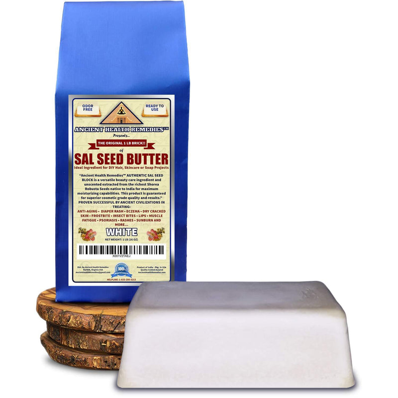 [Australia] - Cosmetic Grade, PURE SAL SEED BUTTER 1 LB (16 oz) BLOCK, Bulk, Odor Free Alternative to Raw Butters. Ideal Healing Base for DIY Balms, Creams, Hair and Hand Creams (INDIA). 