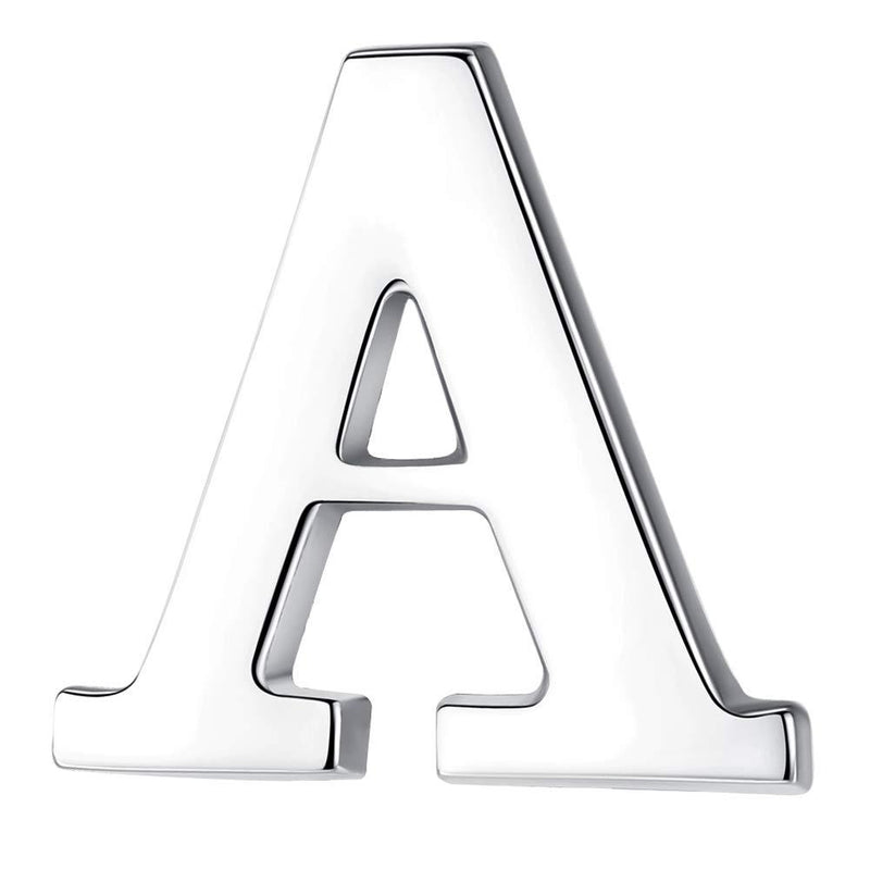 [Australia] - HONEY BEAR Mens Womens Initial Alphabet Letter Lapel Pins Collar Badge Brooches Stainless Steel for Business Wedding Graduation Gift Silver A 0.59 inches 