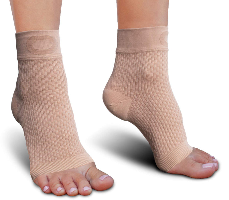 [Australia] - Plantar Fasciitis Socks with Arch Support for Men & Women - Best Ankle Compression Socks for Foot and Heel Pain Relief - Better Than Night Splint Brace, Orthotics, Inserts, Insoles XX-Large Beige 