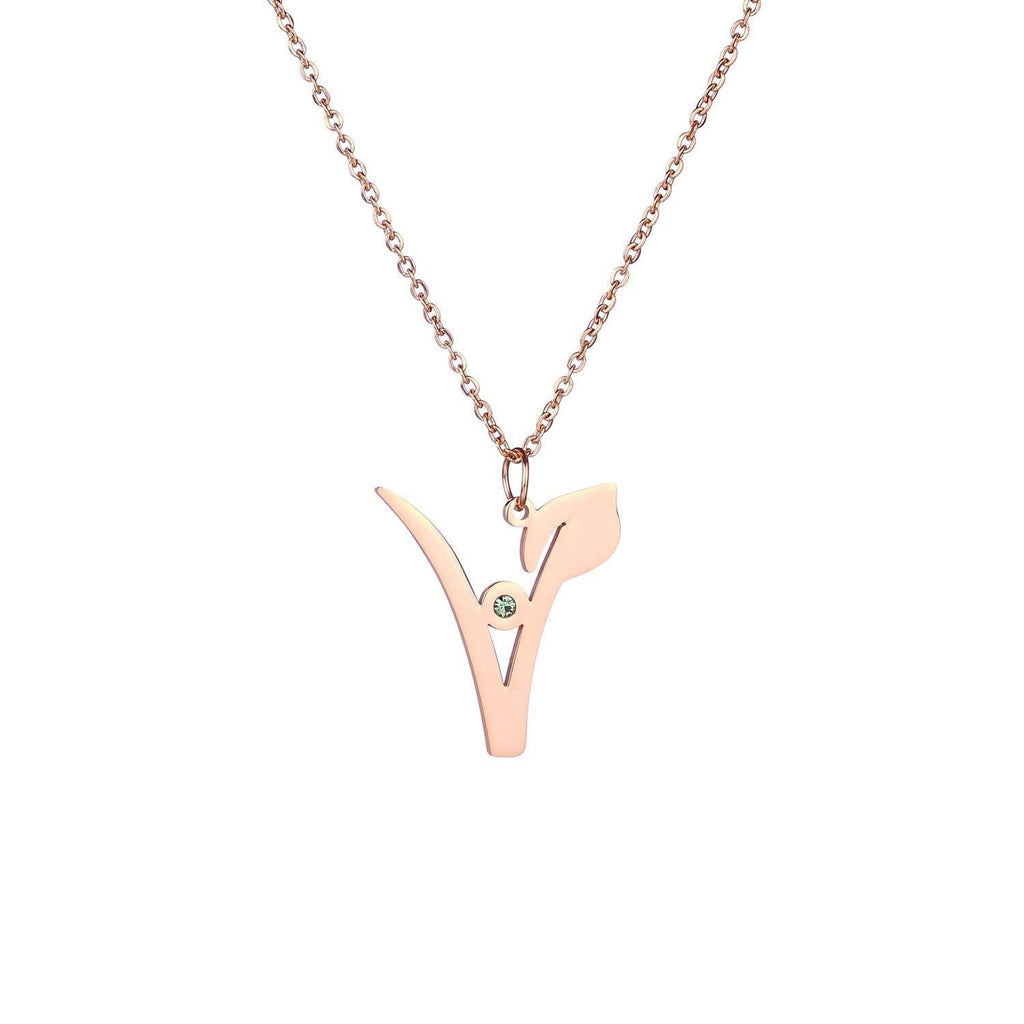 [Australia] - DYbaby Stainless Steel Vegan Symbol Necklace Vegetarian Jewelry Gift Style 1-RG 