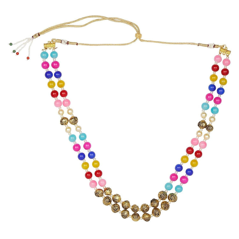 [Australia] - Efulgenz Indian Bollywood Antique Multi Layered Faux Pearl Beaded Bridal Wedding Strand Statement Necklace Jewelry (Color Options) Multicolor 