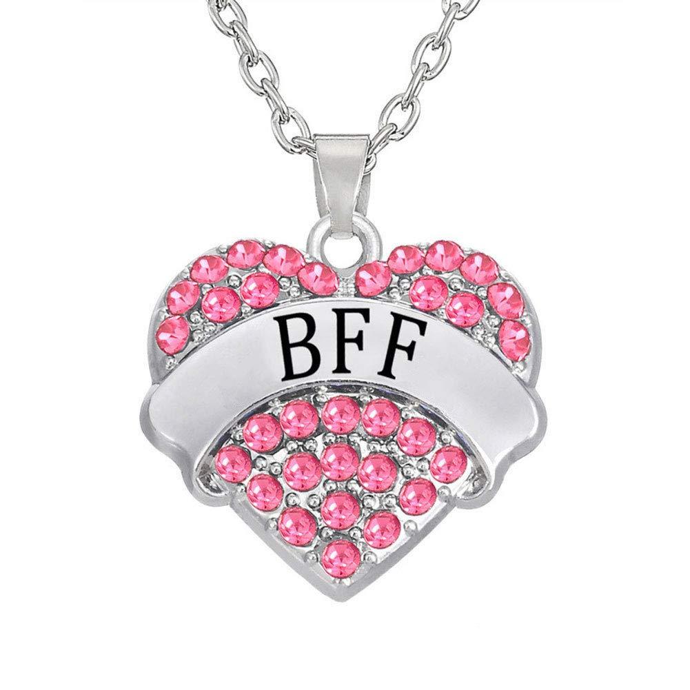 [Australia] - CULOVITY Grandma Mother Sister Daughter Necklace - Crystal Heart Pendant Necklace Love You Forever Gift for Womens Girls Family Member Pink BFF 