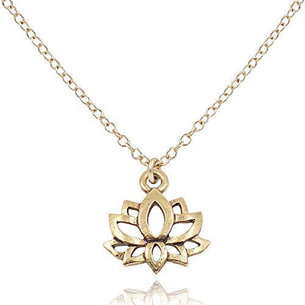 [Australia] - MAEMAE Spiritual Charms Necklaces, 14k Gold Filled Hope & Inspirational Jewelry 16-18" Lotus Flower 