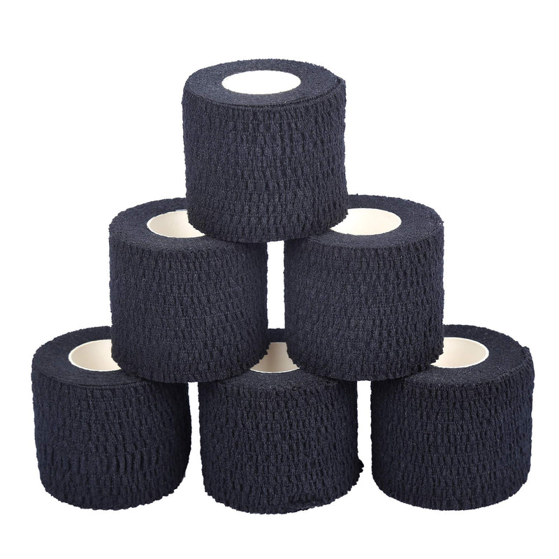 [Australia] - Oly Grip: Weightlifting Thumb Hook Grip Cotton Tear Stretch Tape (6 Rolls) - Weight Lifting - Crossfit - Gymnastics - Keep Fingers and Hands Safe During Workout Black 