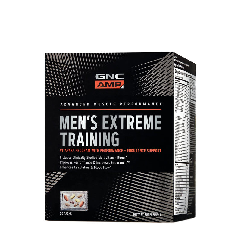 [Australia] - GNC AMP Men's Extreme Training Vitapak | Developed for Max Performance and Endurance | 5-Step Daily Supplement System | Targeted Muscle Support | 30 Packs 30 Count (Pack of 1) 