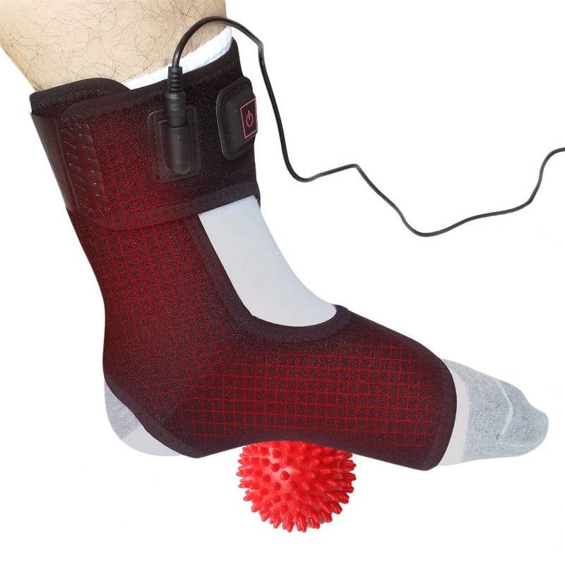 [Australia] - Creatrill Heated Achilles Tendonitis / Plantar Fasciitis Foot Ankle Wrap With 3 Level Controller, Pad for moist heat Therapy, injuries Pain Relief for Sprains, Strains, Arthritis, Torn Tendons 