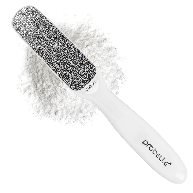 [Australia] - Probelle Double Sided Multidirectional Nickel Foot File Callus Remover - Immediately reduces calluses and corns to powder for instant results, safe tool (White) White 