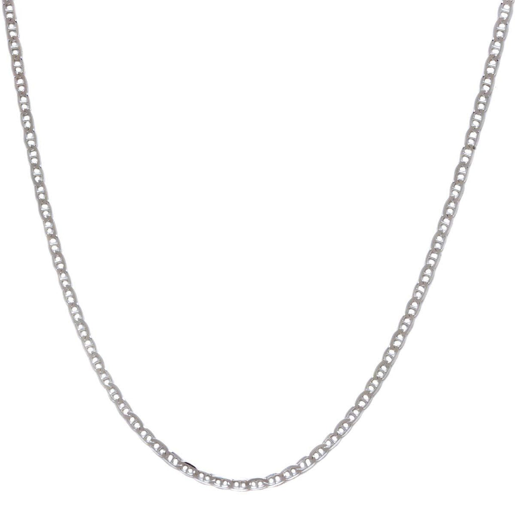 [Australia] - Pori Jewelers 925 Sterling Silver 2mm, 3mm, 3.5mm, 5.5mm Flat Mariner/Marina Link Chain Necklace 16.0 Inches 