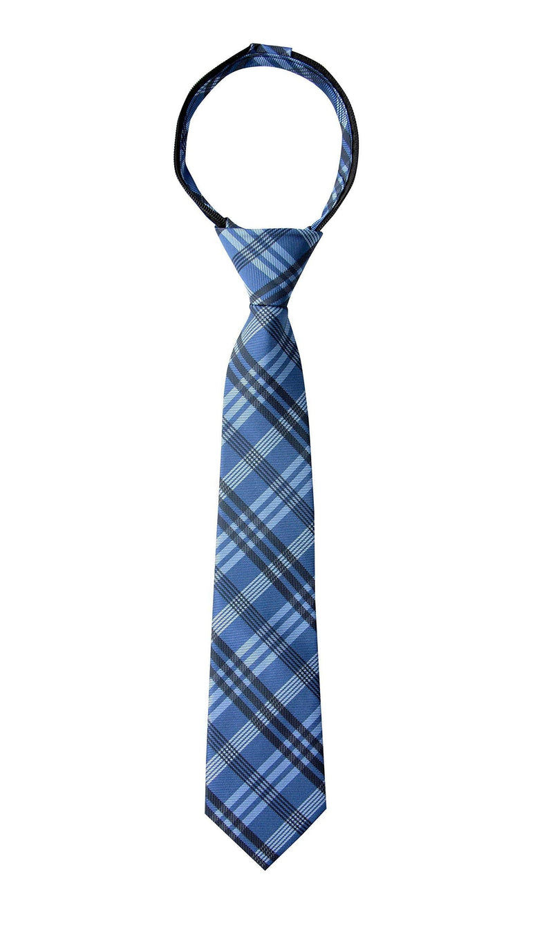 [Australia] - Spring Notion Boy's Plaid Woven Zipper Tie Blue (96bl) S 10.5 inch (2 year - 4 year) 