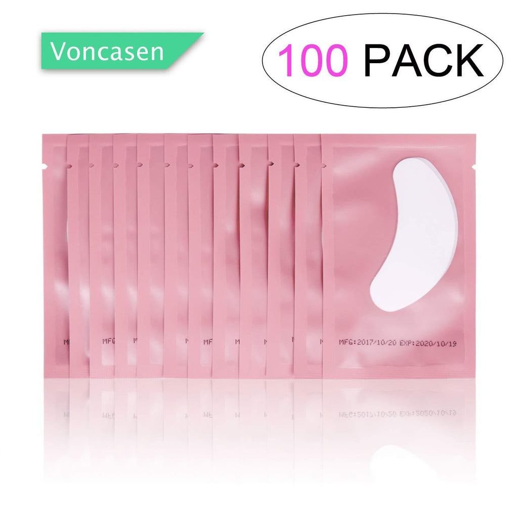 [Australia] - 100 Pairs Set Gel pads for eyelash extensions, Comfy and Cool Under Eye Pads for Eyelash Extensions Eye Patches Beauty Tool Pink 