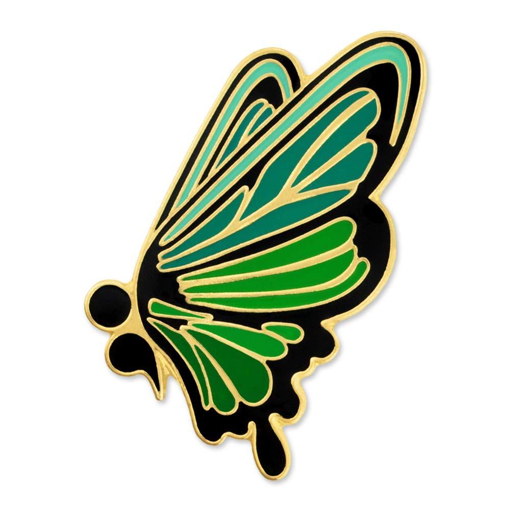 [Australia] - PinMart Green Semicolon Butterfly Mental Health Suicide Prevention Lapel Pin 
