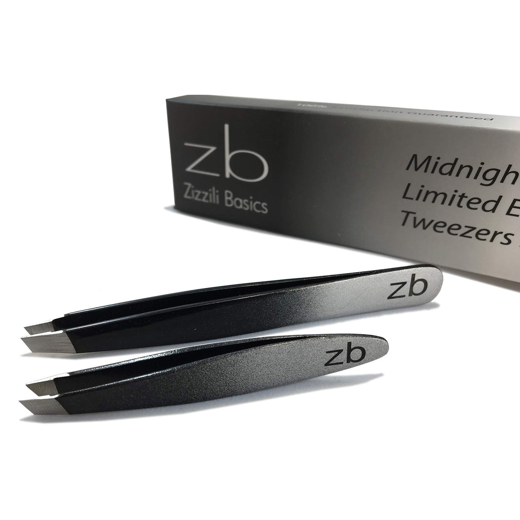 [Australia] - Zizzili Basics Tweezer Set - Limited Edition Ombre - Classic + Mini Slant - Best Tweezers for Eyebrow, Facial Hair Removal and your Precision Needs 