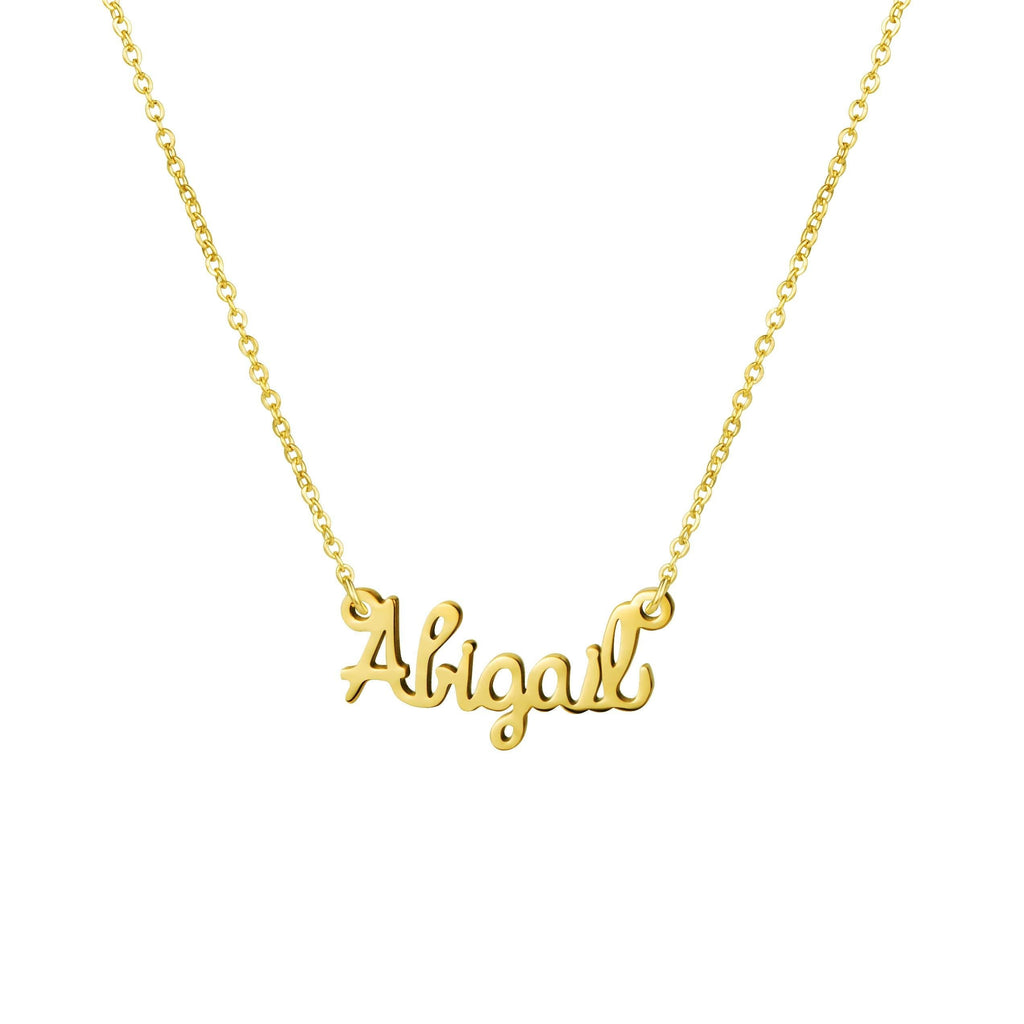 [Australia] - Awegift Personalized Name Necklace 18K Gold Plated New Mom Bridesmaid Gift Jewelry for Women Abigail 