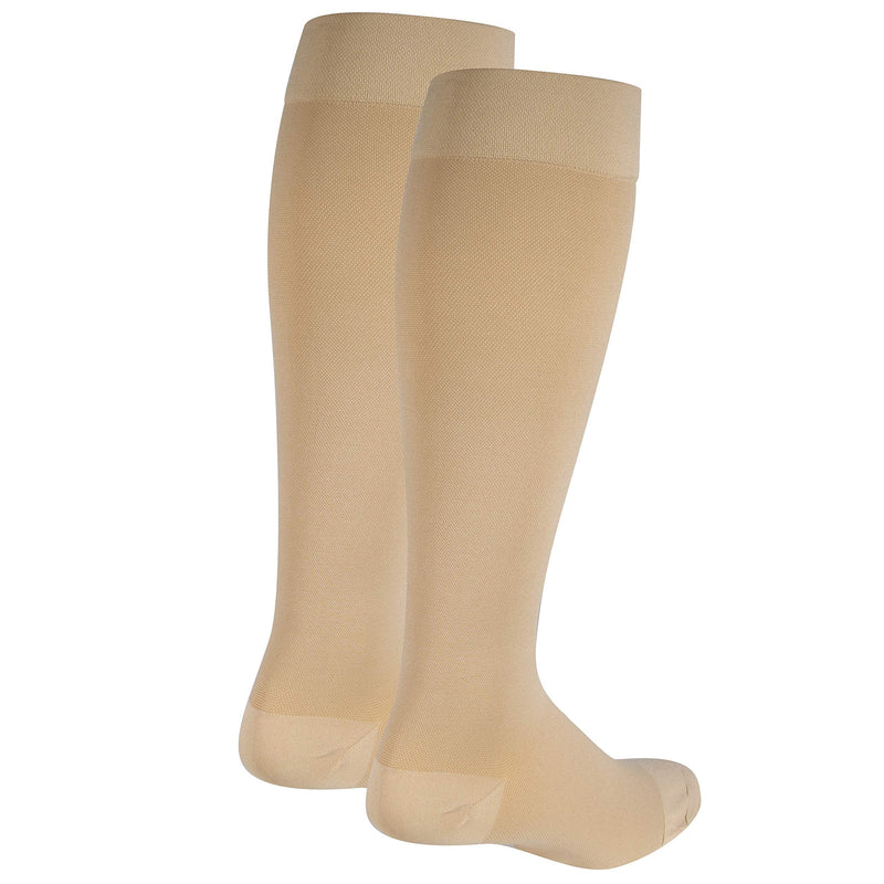 [Australia] - NuVein Medical Compression Stockings, 15-20 mmHg Support for Women & Men, Knee Length, Closed Toe, Beige, X-Large X-Large (15-20 mmHg) 