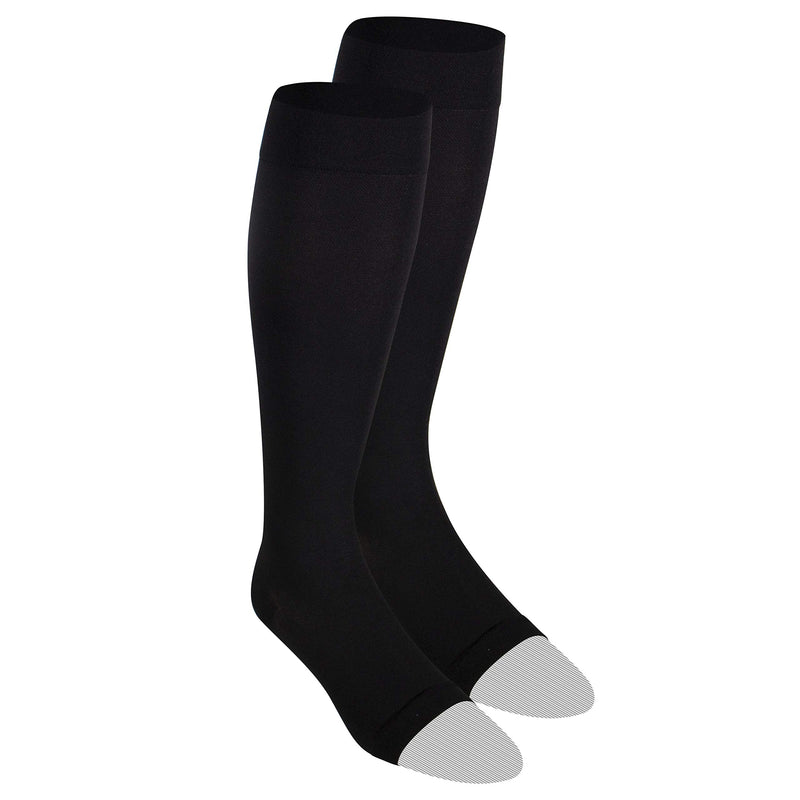 [Australia] - NuVein Medical Compression Stockings, 20-30 mmHg Support for Women & Men, Knee Length, Open Toe, Black, X-Large X-Large (1 Pair) 