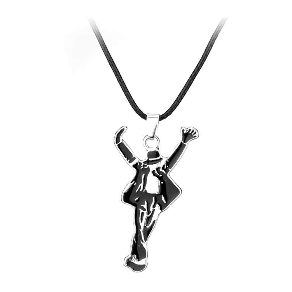 [Australia] - 925 Sterling Silver Plated Dancing King"Michael Jackson" Charm Pendant Necklace 