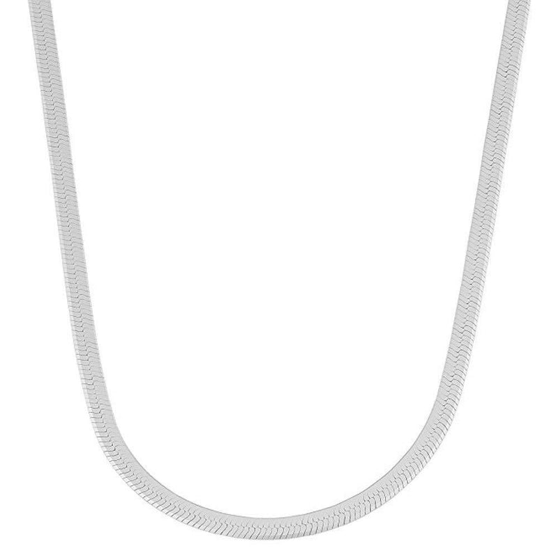 [Australia] - Verona Jewelers Sterling Silver 3.3MM Flexible Flat Herringbone Chain Necklace Men Women 16, 18, 20, 22, 24 Inch 925 Made in Italy 20.0 Inches 